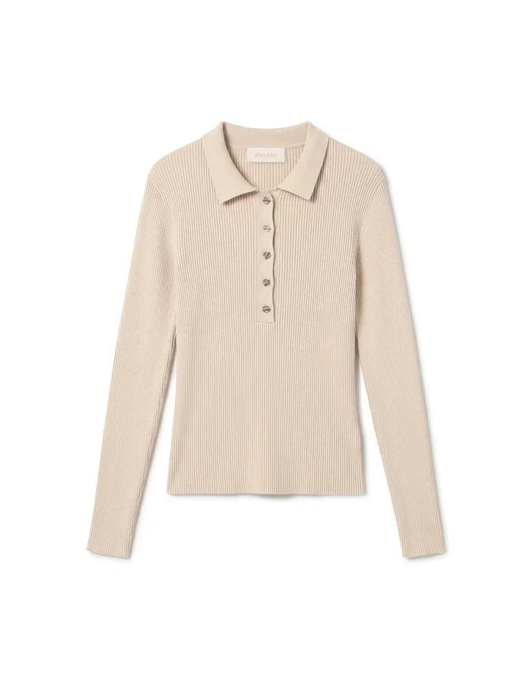 Blusa Tricot Polo Manga Longa