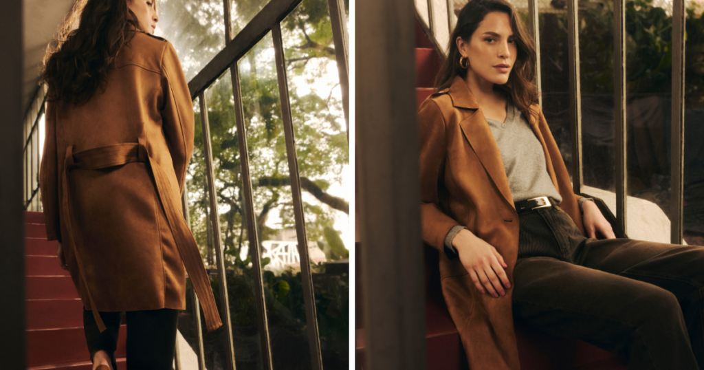 Casacos para o inverno: 5 modelos pra usar na estação 1 mulher usando trech coach na cor caramelo