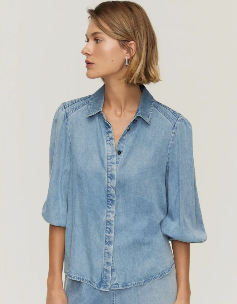 camisa manga bufante jeans liocel | Blog Shoulder